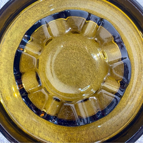 Vintage MCM Smoky Glass Ashtray Trinket Dish Glass Decor - Picture 7 of 14